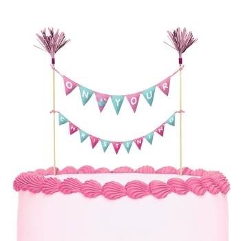 Cake Topper - On Your Christening - Pink